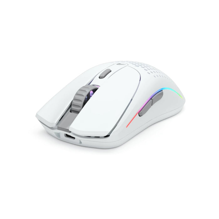 Glorious Model O2 RGB Wireless 2.4GHz + Bluetooth 5.2 + Wired Gaming Mouse (68g) - Matte White