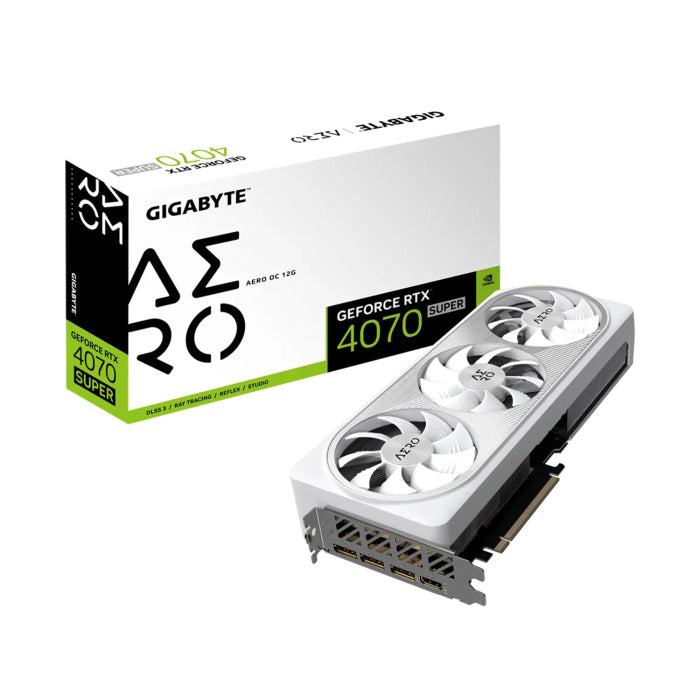 Gigabyte GeForce RTX 4070 SUPER AERO OC 12GB White Edition GDDR6X Graphics Card