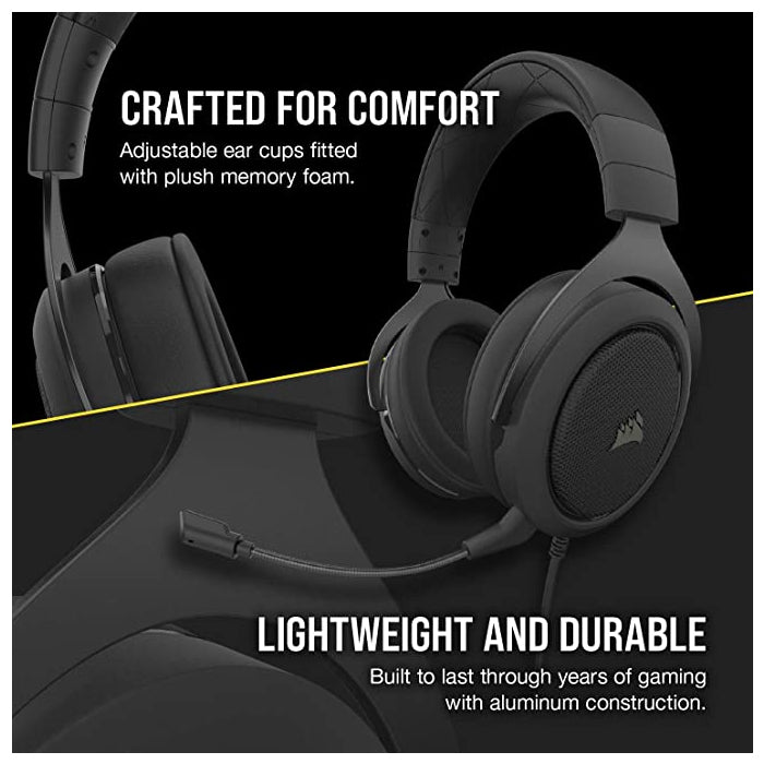 Corsair HS50 Pro Stereo 3.5mm Gaming Headset Carbon For PC, PS 4/5, Xbox One/S Nintendo & Mobile Devices