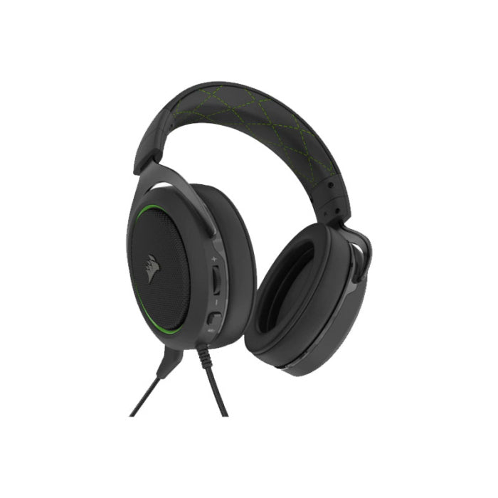 Corsair HS50 Pro Stereo 3.5mm Gaming Headset Green For PC,PS 4/5,XBox On/S Nintendo & Mobile Devices