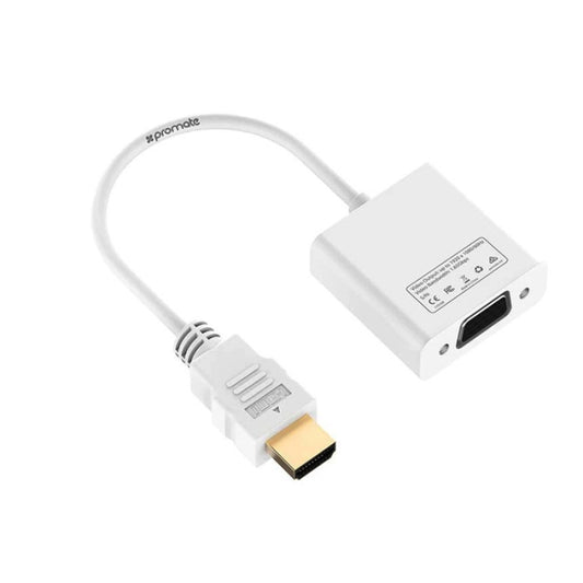 مجموعة محول بروميت برو لينك HDMI إلى VGA باللون الأبيض 