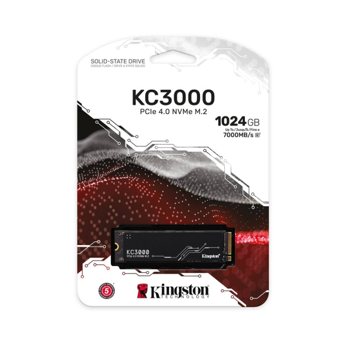 Kingston KC3000 1TB PCIe 4.0 NVMe M.2 SSD R/W 7,000/6,000MB/s