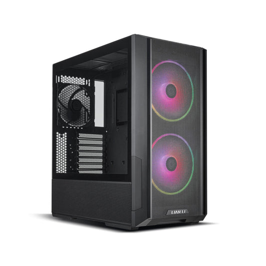 LIAN LI Lancool 216 RGB ATX Mid Tower Steel Tempered Glass Side Panel Case With 3 ARGB Fans - Black