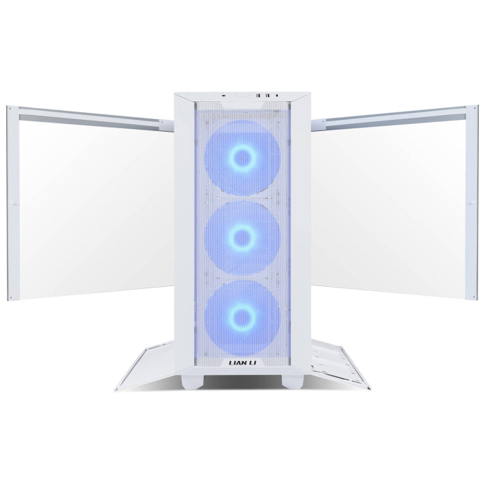 LIAN LI Lancool III RGB ATX Mid Tower Tempered Glass Side & Front Panel Aluminium Case with 4 ARGB Fans - White