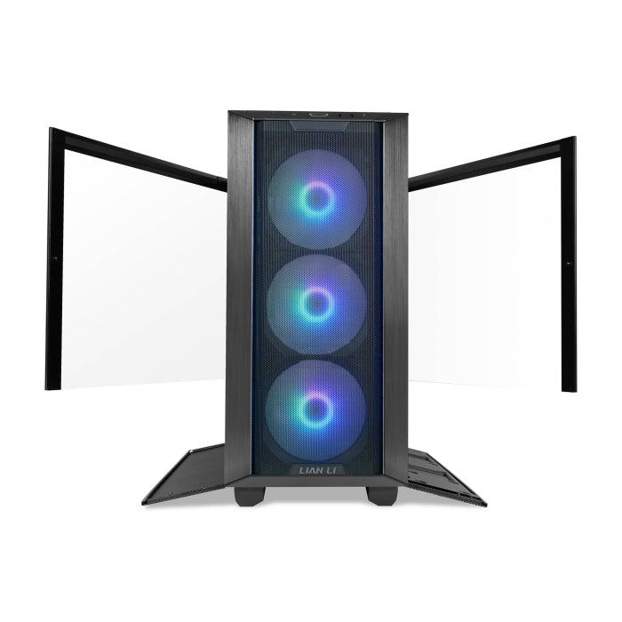 LIAN LI Lancool III RGB ATX Mid Tower Tempered Glass Side & Front Panel Aluminium Case with 4 ARGB Fans - Black