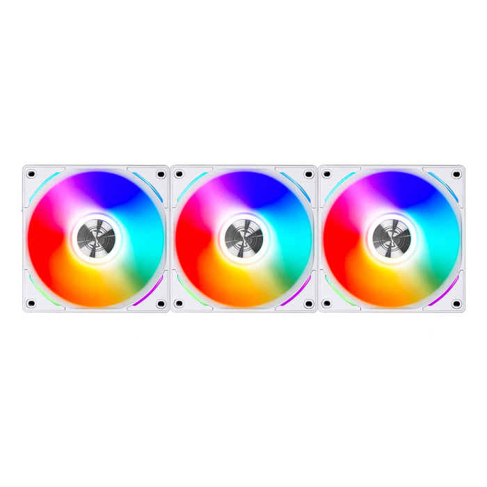 LIAN LI UNI FAN AL120 RGB Revolutionized Daisy-Chain 3-in-1 Pack ARGB Fan with ARGB Controller - White