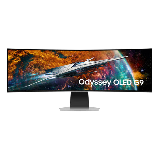 شاشة ألعاب ذكية منحنية من سلسلة Odyssey OLED G9 G95SC مقاس 49 بوصة من سامسونج، 240 هرتز، 0.03 مللي ثانية، QHD مزدوج، معالج Neo Quantum Pro، DisplayHDR 400، AMD FreeSync Premium Pro، مركز الألعاب، LS49CG954SMXUE، 2023 