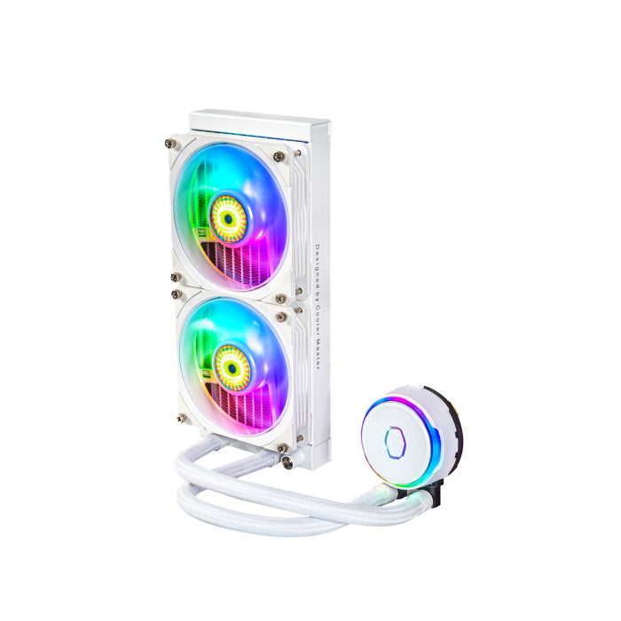 CoolerMaster MasterLiquid PL240 Flux ARGB CPU Liquid Cooler - White Edition