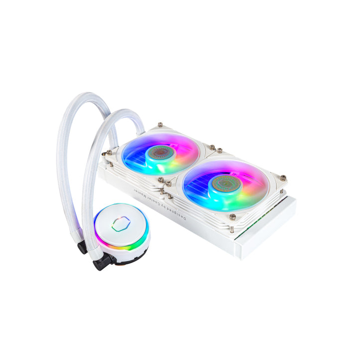 CoolerMaster MasterLiquid PL240 Flux ARGB CPU Liquid Cooler - White Edition