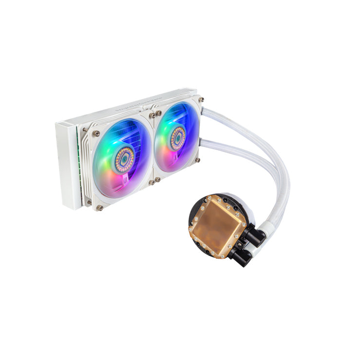 CoolerMaster MasterLiquid PL240 Flux ARGB CPU Liquid Cooler - White Edition