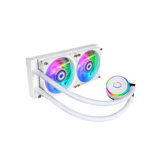 CoolerMaster MasterLiquid PL240 Flux ARGB CPU Liquid Cooler - White Edition