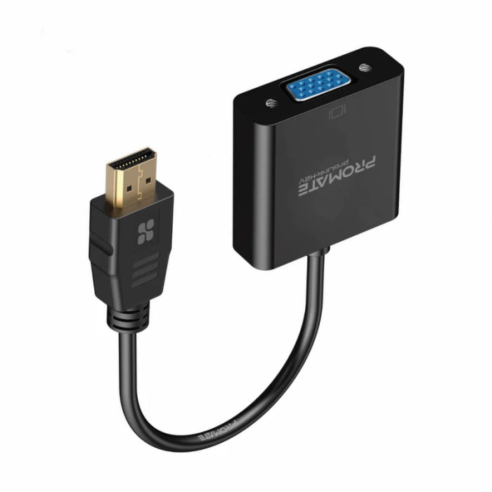 مجموعة محول بروميت برو لينك HDMI إلى VGA باللون الأسود 