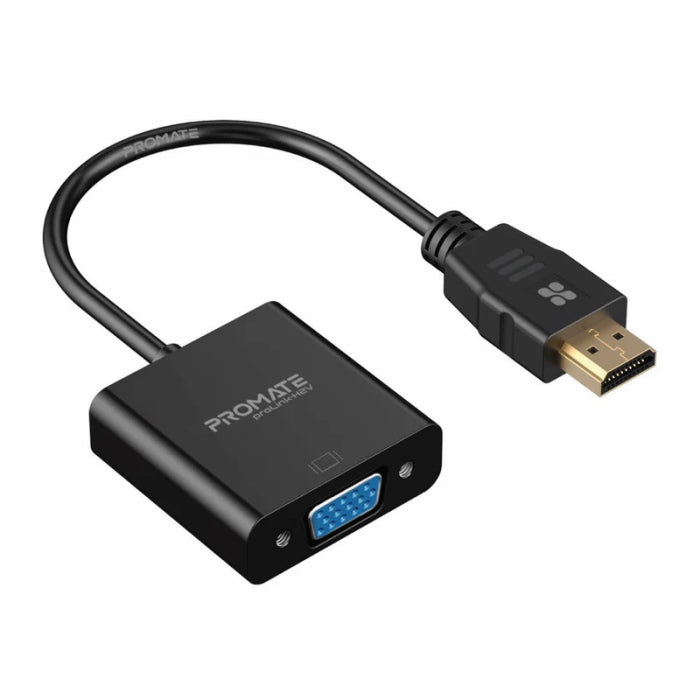 مجموعة محول بروميت برو لينك HDMI إلى VGA باللون الأسود 