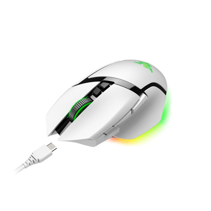 Razer Basilisk V3 Pro Customizable Wireless Ergonomic Gaming Mouse With Razer Chroma RGB - White Edition