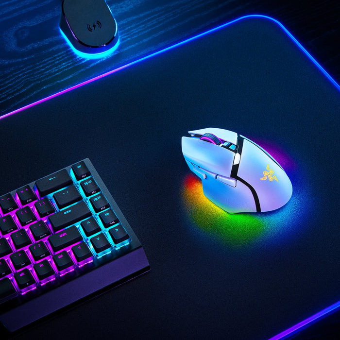 Razer Basilisk V3 Pro Customizable Wireless Ergonomic Gaming Mouse With Razer Chroma RGB - White Edition