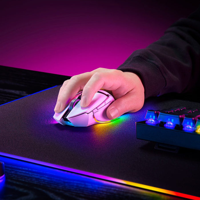 Razer Basilisk V3 Pro Customizable Wireless Ergonomic Gaming Mouse With Razer Chroma RGB - White Edition