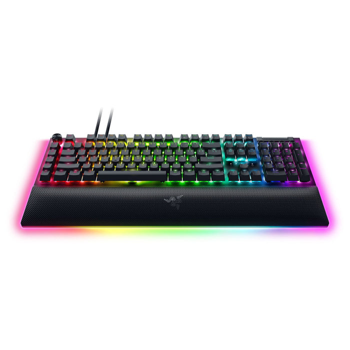 لوحة مفاتيح الألعاب الميكانيكية Razer BlackWidow V4 Pro Wried، Clicky Green Switch - تصميم أمريكي 