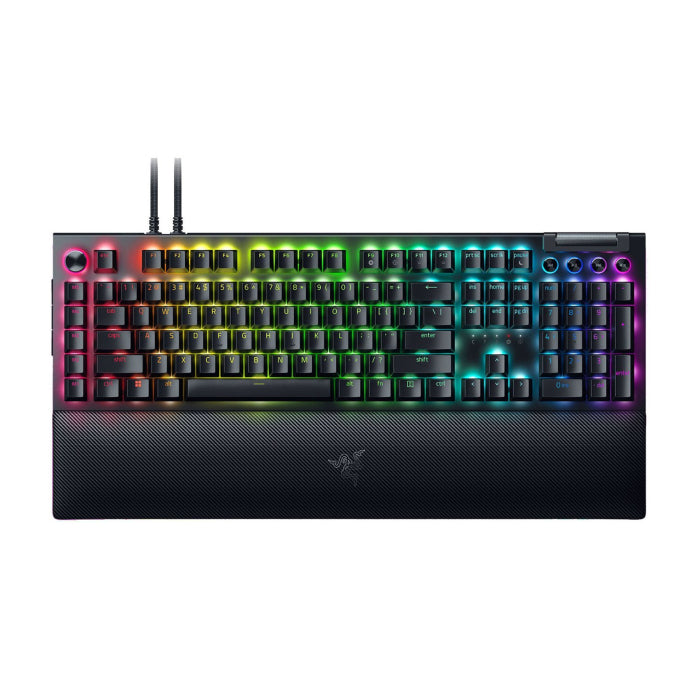 لوحة مفاتيح الألعاب الميكانيكية Razer BlackWidow V4 Pro Wried، Clicky Green Switch - تصميم أمريكي 