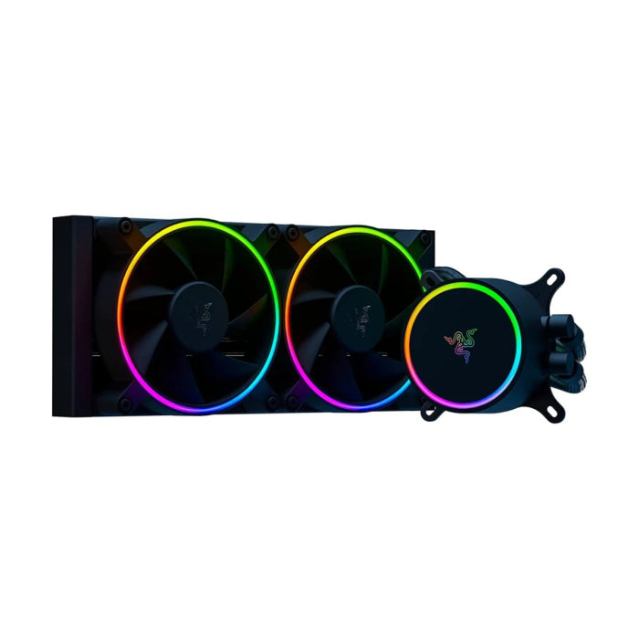 Razer Hanbo Chroma RGB 240mm 120MM x2 2200 RPM Max All-In-One Liquid Cooler ARGB Pump Cap