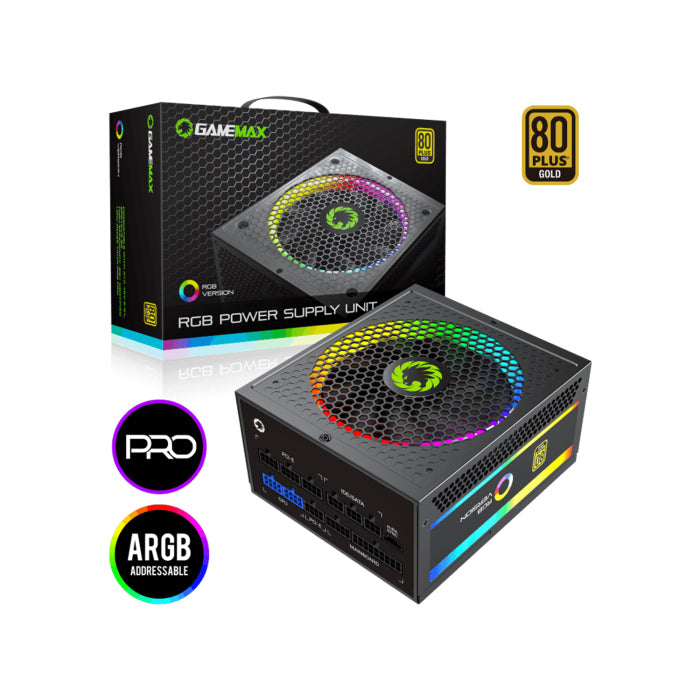 GameMax RGB-1050 PRO 80PLUS GOLD Fully Modular 1050W Power Supply