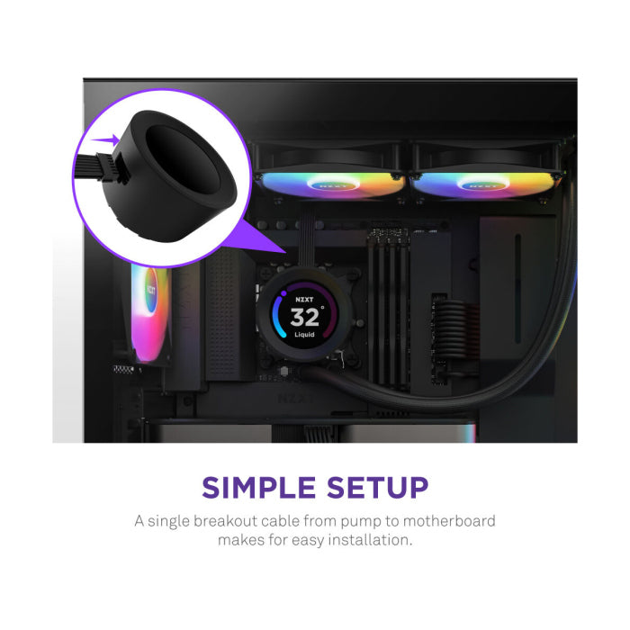 NZXT Kraken Elite 240 RGB 240mm Liquid Cooler With LCD Display - Black