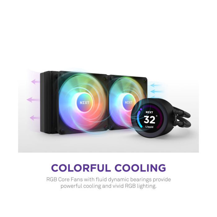 NZXT Kraken Elite 240 RGB 240mm Liquid Cooler With LCD Display - Black