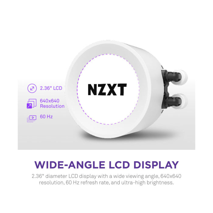 NZXT Kraken Elite 240 RGB 240mm Liquid Cooler With LCD Display - White