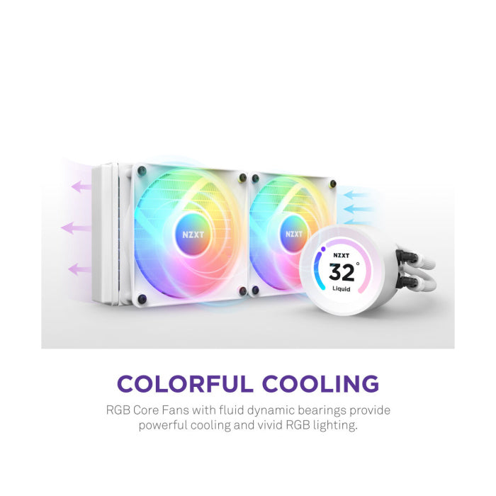 مبرد سائل NZXT Kraken Elite 280 RGB 280 مم مع شاشة LCD - أبيض 