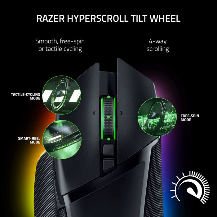 ماوس الألعاب Razer Basilisk V3 Pro اللاسلكي المريح القابل للتخصيص مع Razer Chroma RGB - أسود 