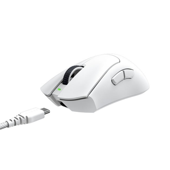 Razer DeathAdder V3 Pro Ultra-Lightweight Wireless/Wired Ergonomic Esports Mouse Up to 90 Hours Battery Life White