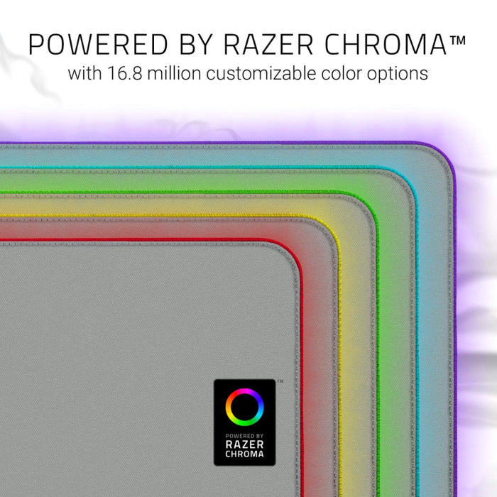 بساط ماوس الألعاب Razer Goliathus Extended Chroma Soft مع إضاءة RGB - أبيض زئبقي 