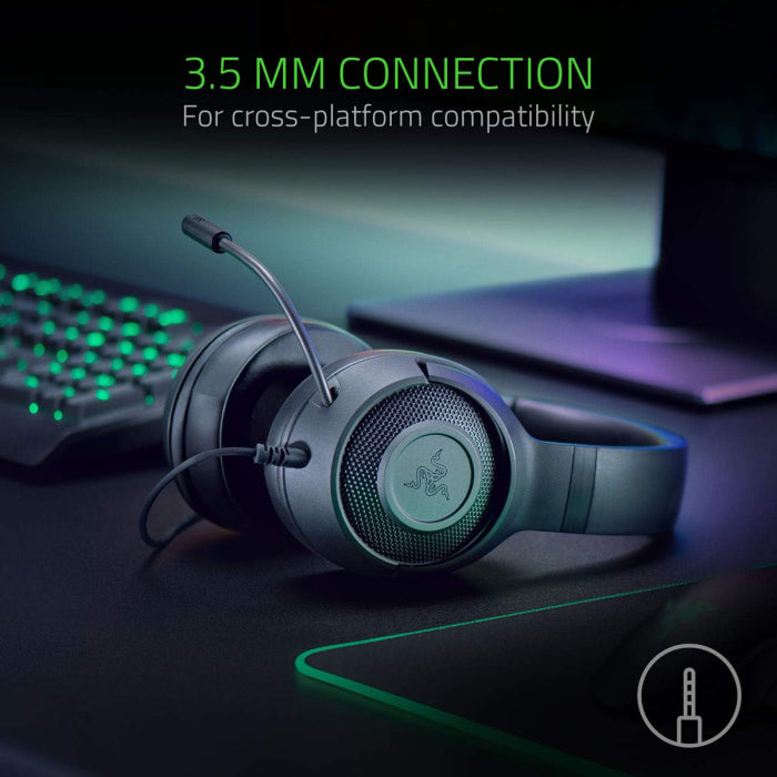 Razer Kraken X Lite Essential Wired Gaming Headset 7.1 Surround Sound Bendable Cardioid Microphone For PC, Xbox, PS4, Nintendo Switch