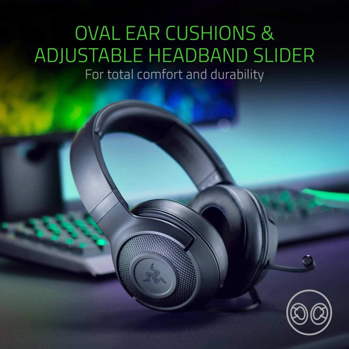 Razer Kraken X Lite Essential Wired Gaming Headset 7.1 Surround Sound Bendable Cardioid Microphone For PC, Xbox, PS4, Nintendo Switch