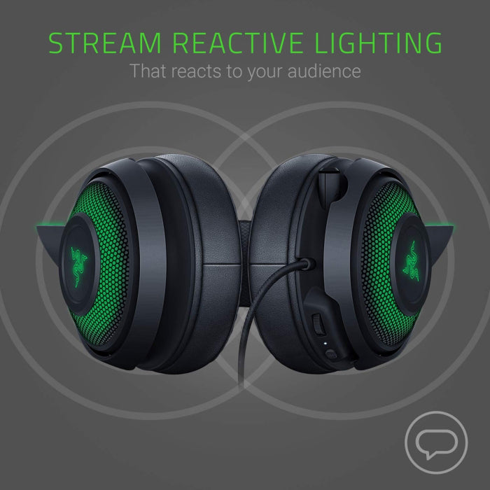 Razer Kraken Kitty Edition USB Gaming Headset with Chroma RGB Lighting - Black