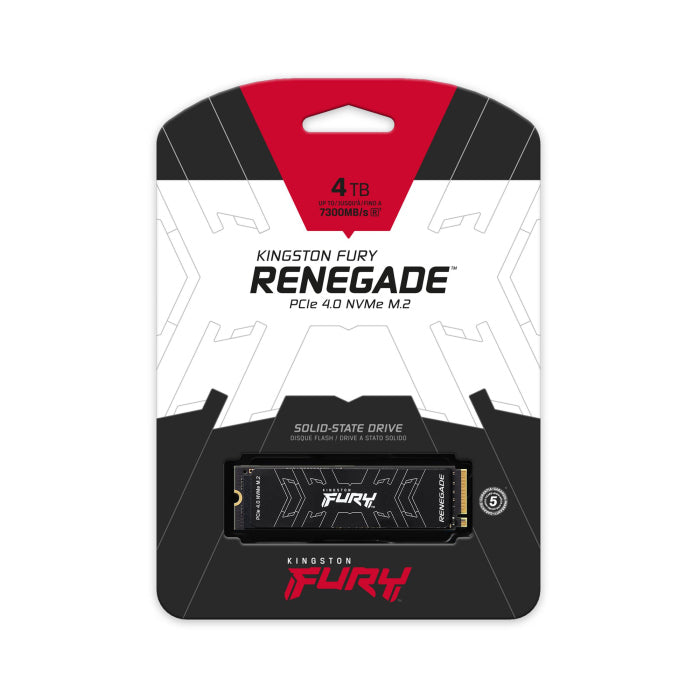 Kingston Fury Renegade M.2 PCIe Gen 4.0 4TB NVMe SSD Up To 7,300MB/s Read