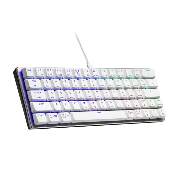 Cooler Master SK620 60% RGB Mechanical Wired Keyboard With Low Profile Linear Red Switch - Silver /White