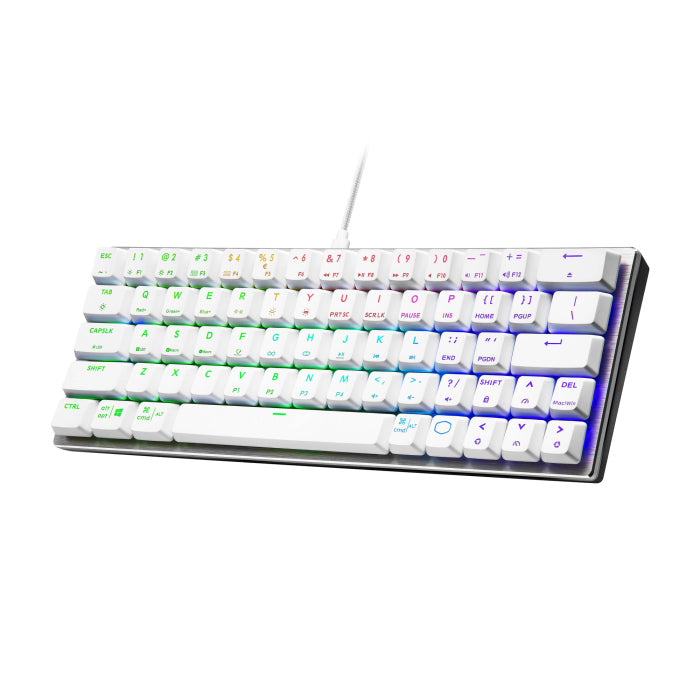 Cooler Master SK620 60% RGB Mechanical Wired Keyboard With Low Profile Linear Red Switch - Silver /White