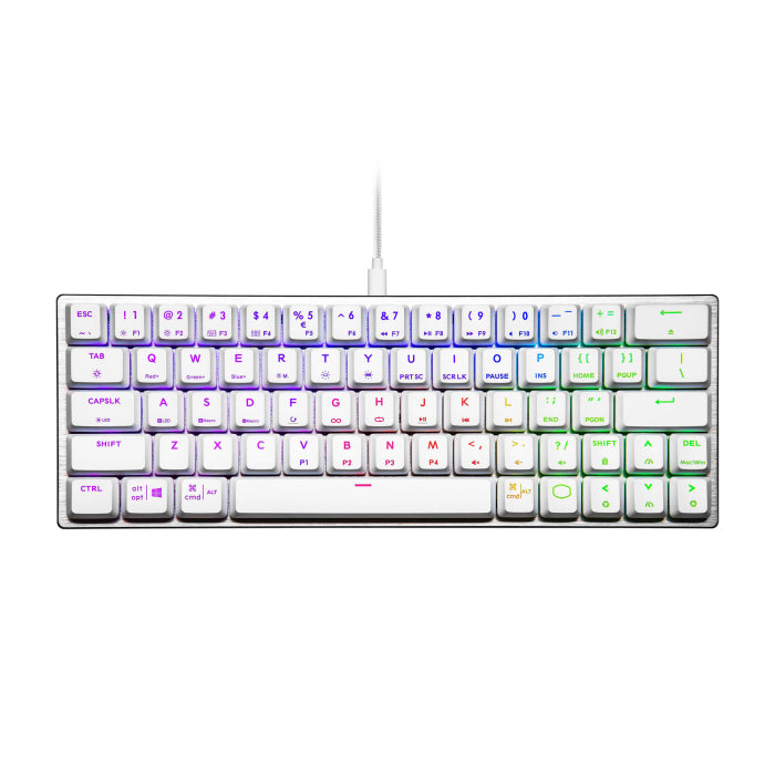 Cooler Master SK620 60% RGB Mechanical Wired Keyboard With Low Profile Linear Red Switch - Silver /White