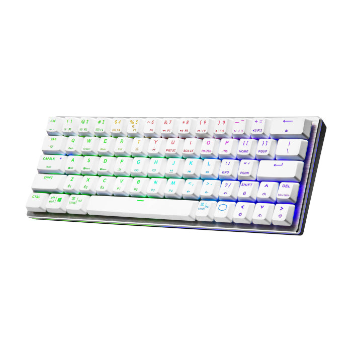 Cooler Master SK622 Wireless/Bluetooth 60% RGB Mechanical Keyboard With Low Profile Clicky Blue Switch - White