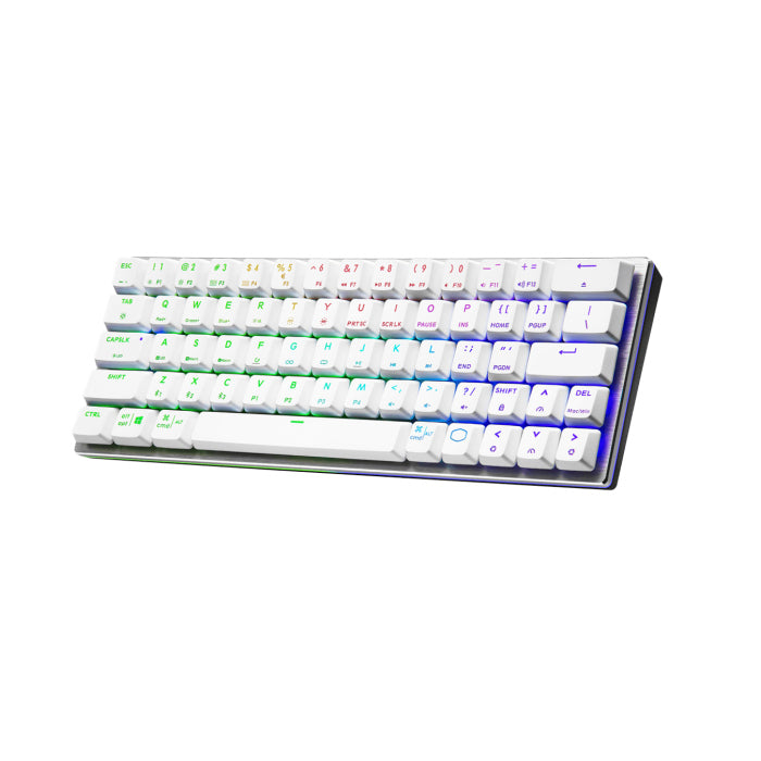 Cooler Master SK622 Wireless/Bluetooth 60% RGB Mechanical Keyboard With Low Profile Liner Red Switch - Silver