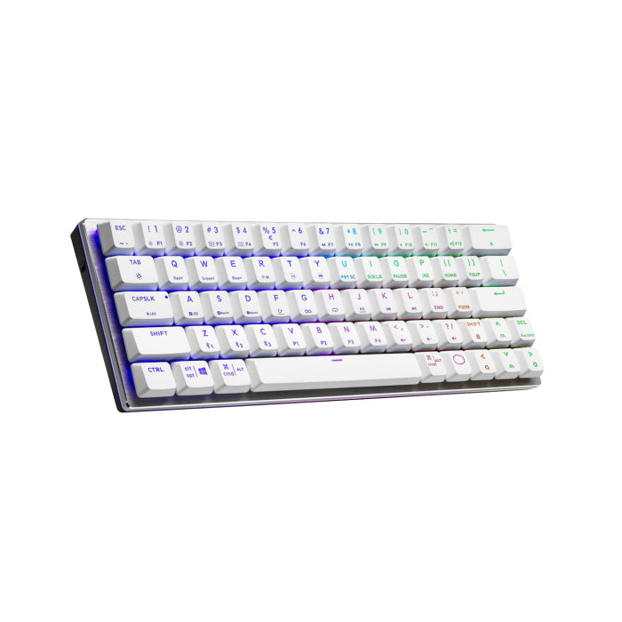 Cooler Master SK622 Wireless/Bluetooth 60% RGB Mechanical Keyboard With Low Profile Liner Red Switch - Silver