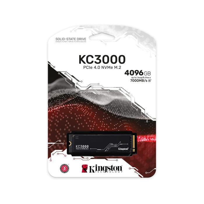 Kingston KC3000 M.2 2280 4TB PCIe 4.0 x4 NVMe 3D SSD 7,000MB/s Read, 7,000MB/s Write