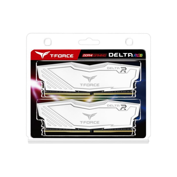 مجموعة الذاكرة TeamGroup T-Force DELTA RGB 32GB (2x16GB) DDR4 3600MHz CL18 - أبيض 