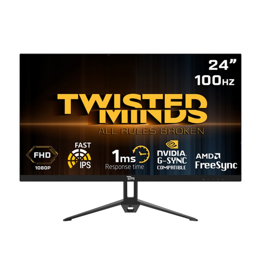 شاشة ألعاب Twisted Minds مقاس 24 بوصة بتقنية IPS وسرعة 100 هرتز و1 مللي ثانية بدقة FHD مع تقنية AMD FreeSync 