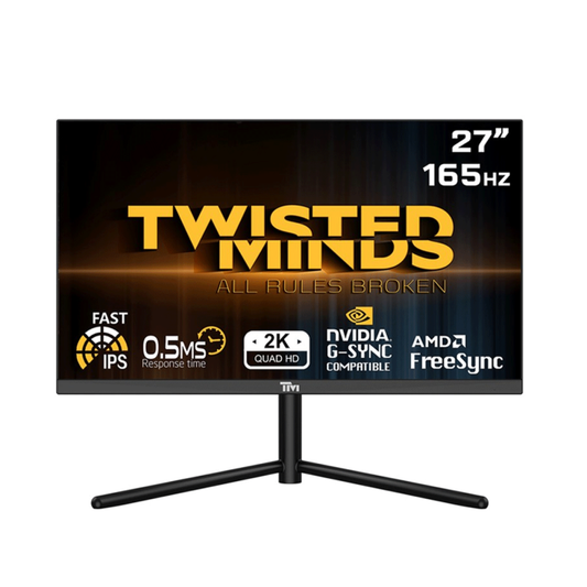 شاشة ألعاب Twisted Minds مقاس 27 بوصة QHD Fast IPS، 165 هرتز، 0.5MS، HDMI 2.1، HDR400 RGB - أسود 