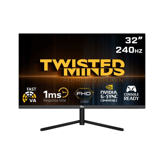 شاشة ألعاب Twisted Minds مقاس 32 بوصة سريعة VA 240 هرتز 1 مللي ثانية FHD HDMI 2.1 HDR (متوافقة مع PS5) 