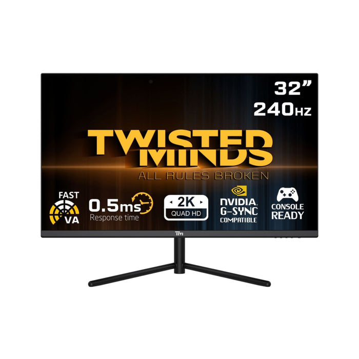 شاشة ألعاب Twisted Minds مقاس 32 بوصة سريعة VA 240 هرتز 0.5 مللي ثانية 2K HDMI 2.1 HDR (متوافقة مع PS5) 