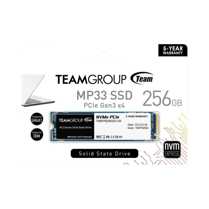 Team Group MP33 M.2 2280 PCIe Gen3x4 256GB NVMe SSD Up To 1800MB/s Read