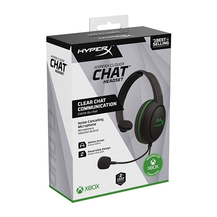 سماعة الألعاب HyperX CloudX Chat مع ميزة إلغاء الضوضاء الرسمية لأجهزة الكمبيوتر الشخصية وسلسلة Xbox One X &amp; S 