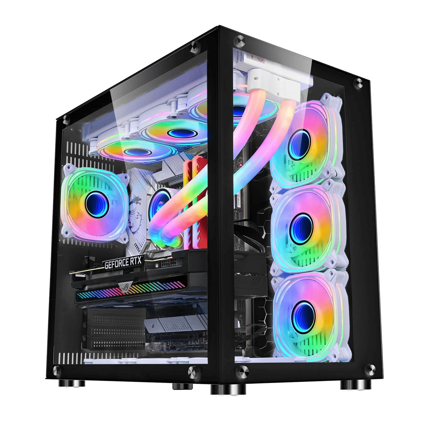 PREBUILT GAMING PC I7-14700k B760 32 GB Ram RTX 4070 Super 1 TB NVME SSD L360 Liquid Cooler 850W Powersupply GPRO 7Fan Case